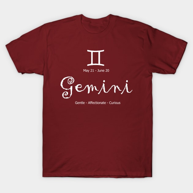 Gemini astrological sign design T-Shirt by halazidan